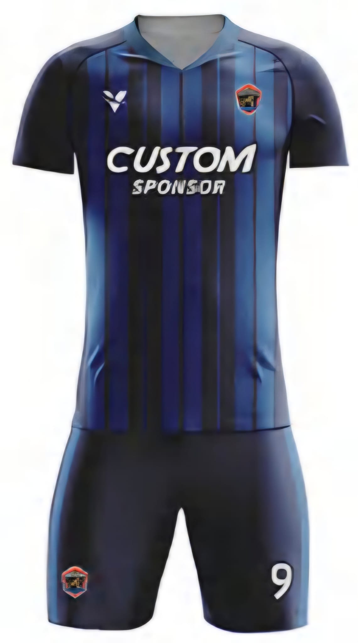 Schwarz/Blau Streifen