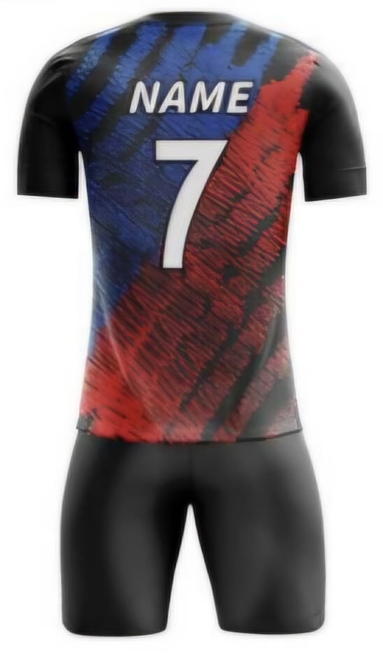 Schwarz/Blau/Rot Pinsel Hinten