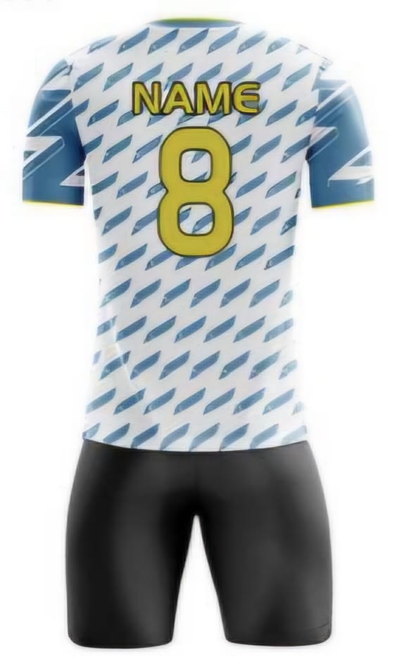 Weiß/Blau Blueschnipsel Hinten