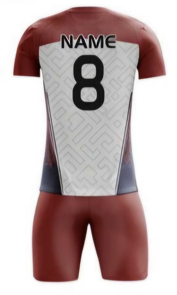 Weiß/Bordeaux Labyrinth Hinten