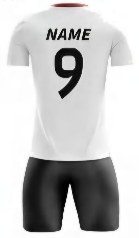 Weiß/Bordeaux Streifen Hinten