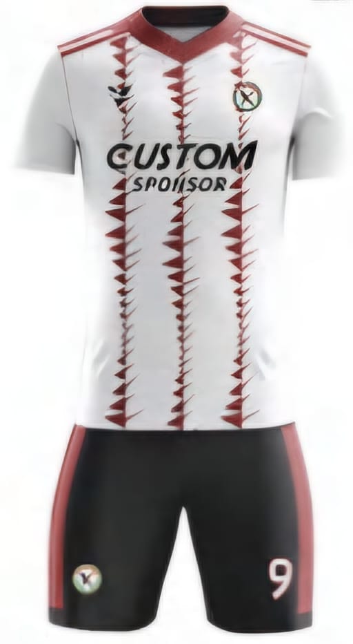 Weiß/Bordeaux Streifen