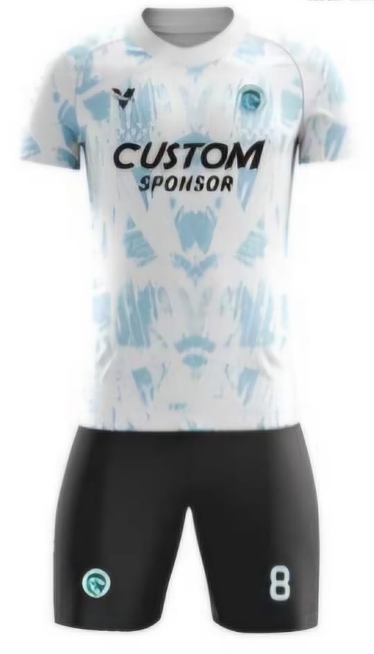 Weiß/Hellblau Batik